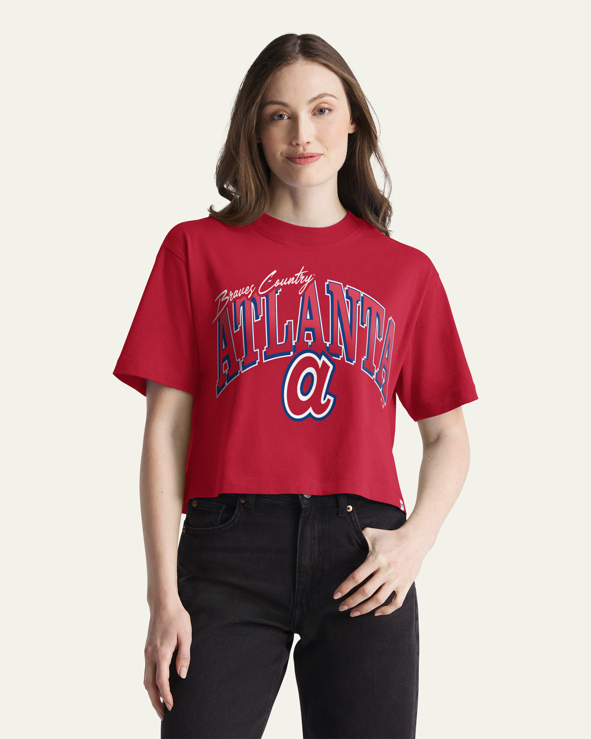 ATLANTA BRAVES COOPERSTOWN VARSITY HOUSE '47 WOMEN'S REED CITY TEE