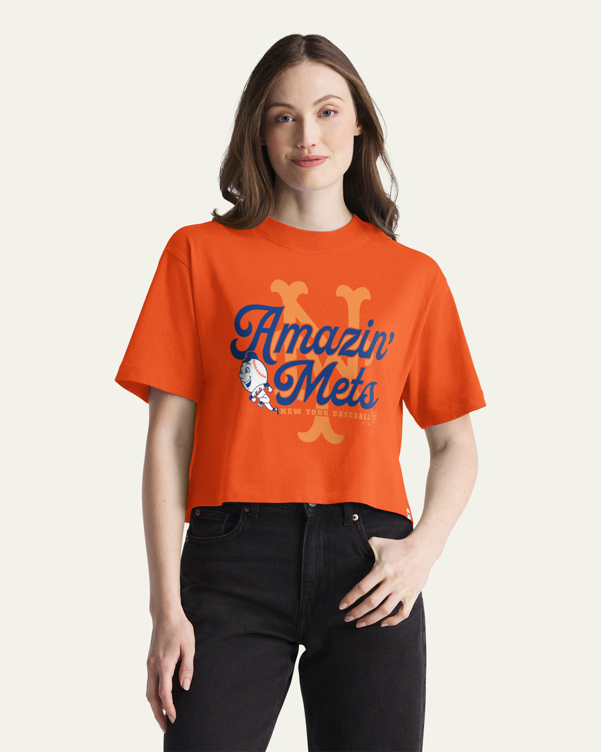 NEW YORK METS COOPERSTOWN VARSITY HOUSE '47 WOMEN'S REED CITY TEE