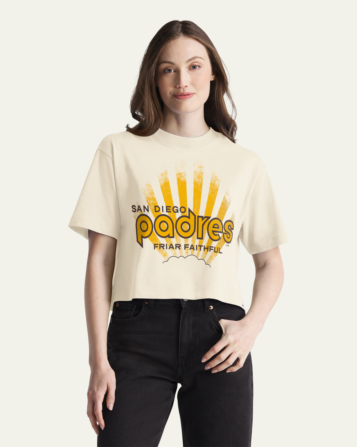SAN DIEGO PADRES COOPERSTOWN VARSITY HOUSE '47 WOMEN'S REED CITY TEE