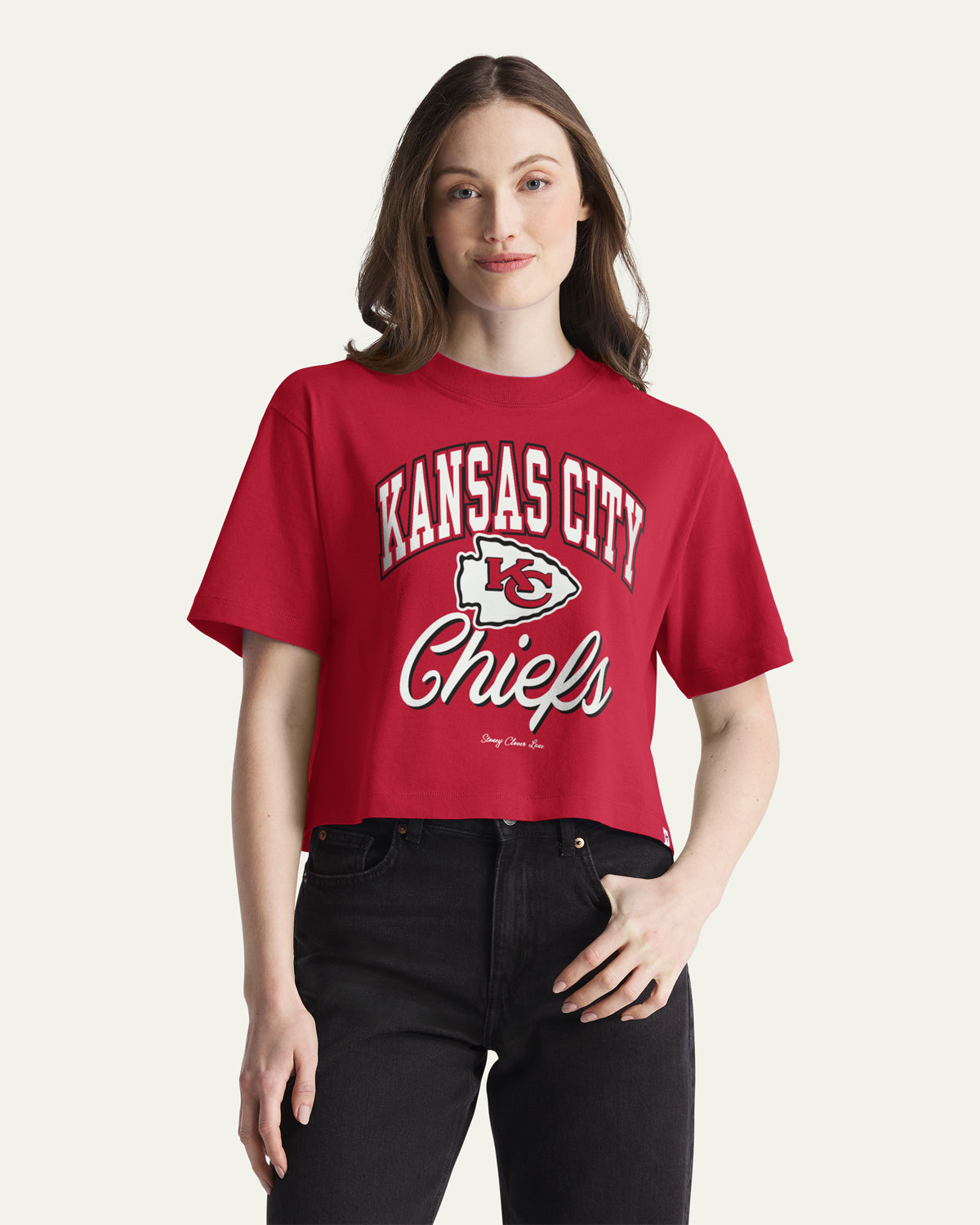KANSAS CITY CHIEFS STONEY CLOVER LANE X '47 WOMEN'S REED CITY TEE