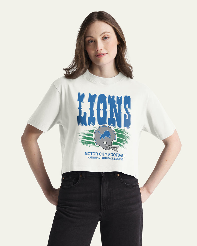 DETROIT LIONS HISTORIC VARSITY HOUSE '47 WOMEN'S REED CITY TEE