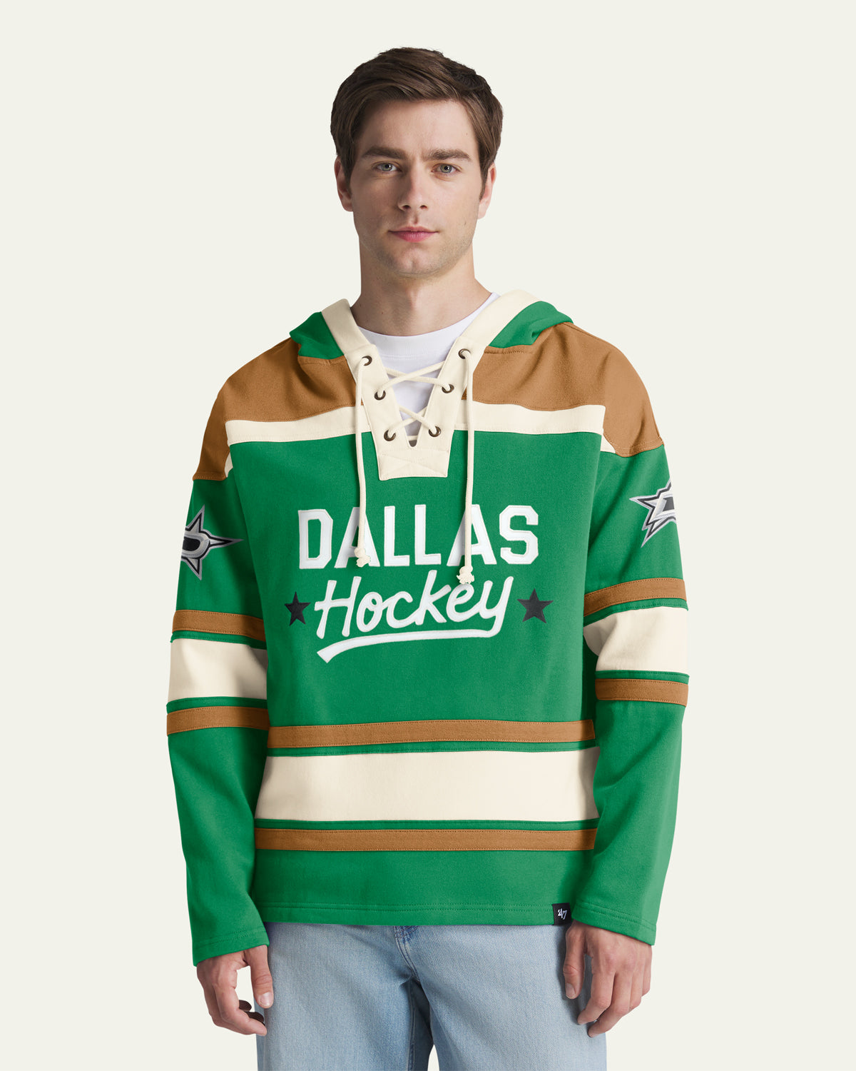 DALLAS STARS BLOCK SCRIPT SUPERIOR '47 LACER HOOD