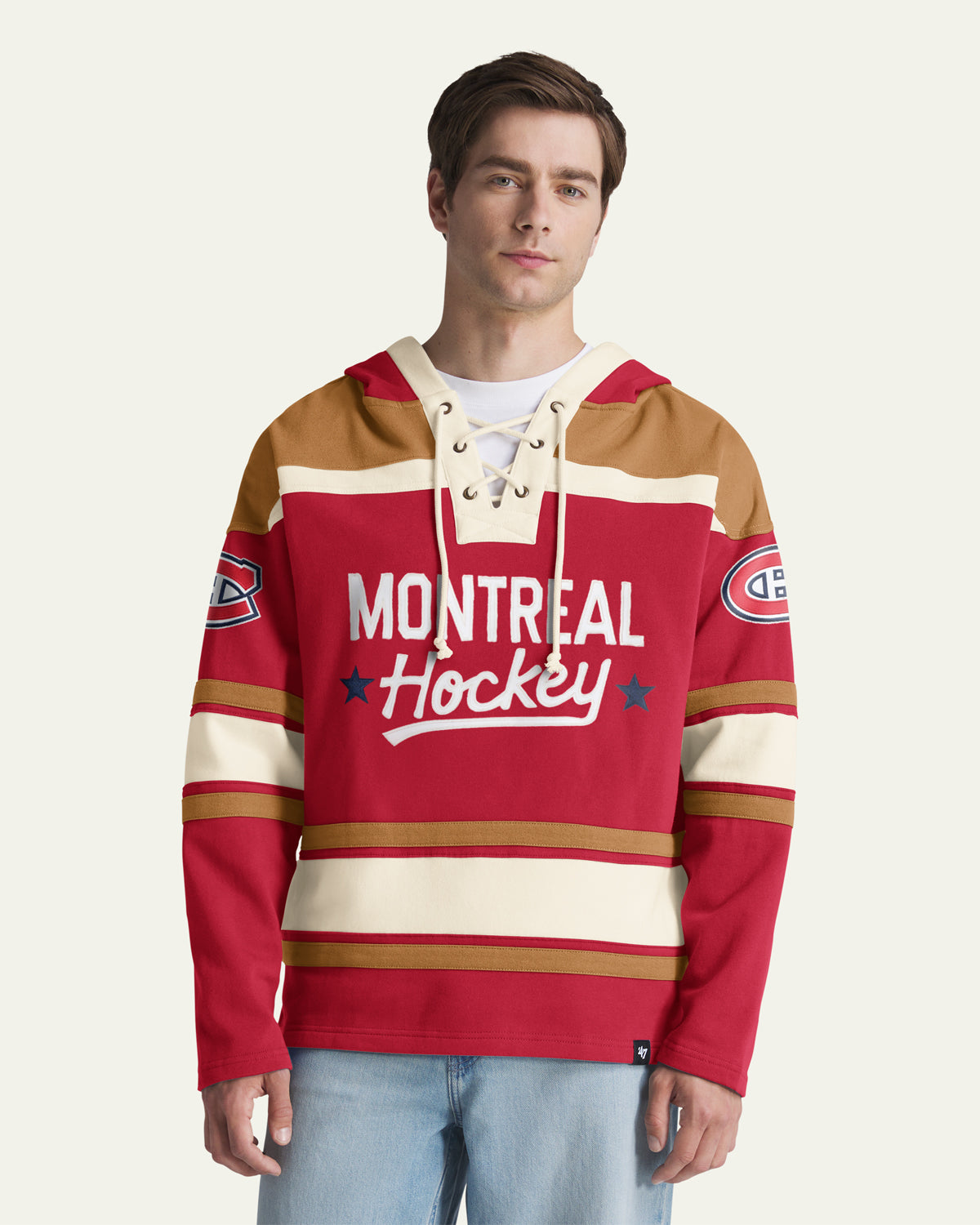 MONTREAL CANADIENS BLOCK SCRIPT SUPERIOR '47 LACER HOOD