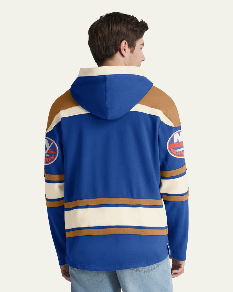 NEW YORK ISLANDERS BLOCK SCRIPT SUPERIOR '47 LACER HOOD