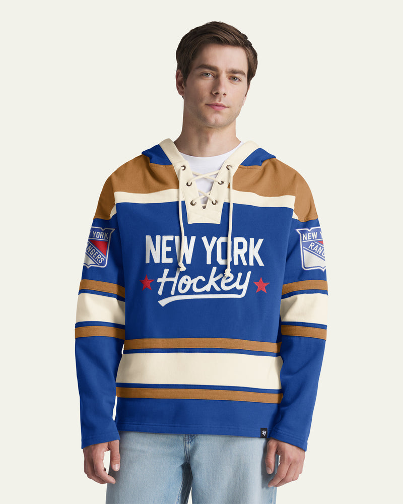 NEW YORK RANGERS BLOCK SCRIPT SUPERIOR '47 LACER HOOD