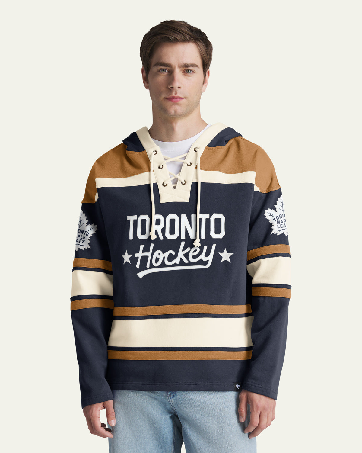 TORONTO MAPLE LEAFS BLOCK SCRIPT SUPERIOR '47 LACER HOOD