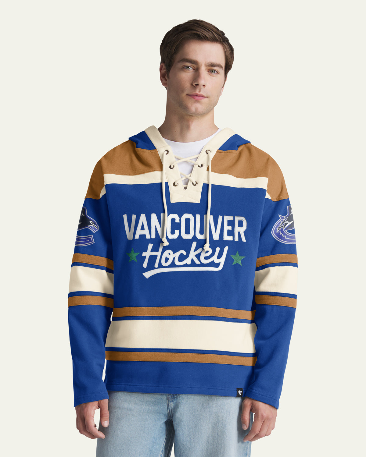 VANCOUVER CANUCKS BLOCK SCRIPT SUPERIOR '47 LACER HOOD