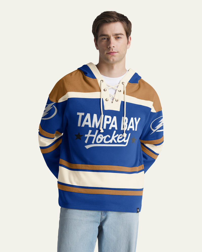 TAMPA BAY LIGHTNING BLOCK SCRIPT SUPERIOR '47 LACER HOOD