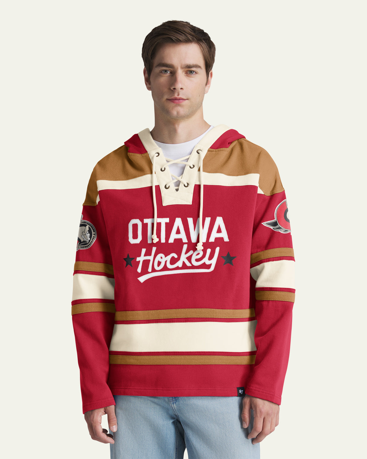 OTTAWA SENATORS BLOCK SCRIPT SUPERIOR '47 LACER HOOD