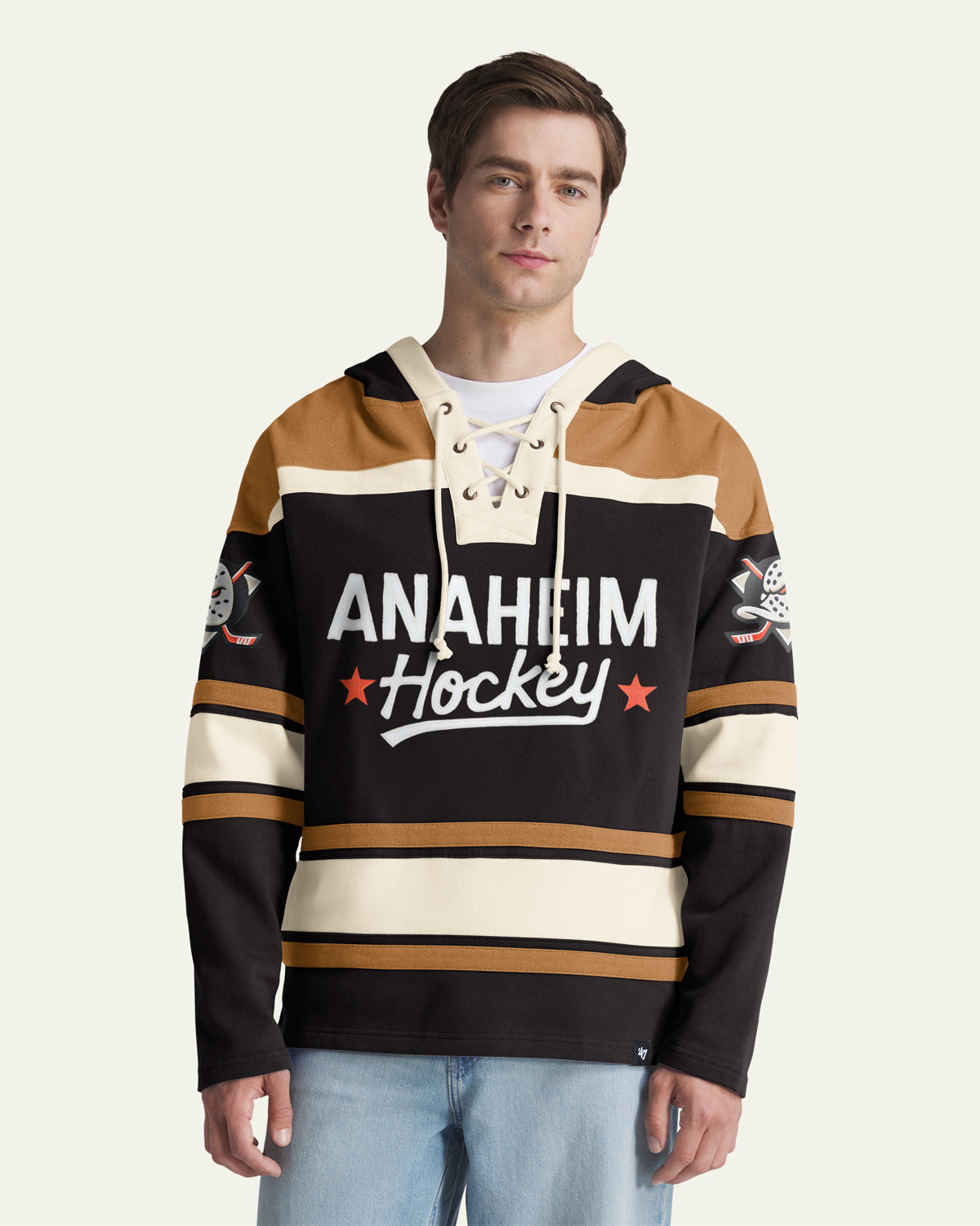 ANAHEIM DUCKS BLOCK SCRIPT SUPERIOR '47 LACER HOOD