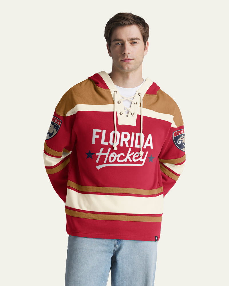 FLORIDA PANTHERS BLOCK SCRIPT SUPERIOR '47 LACER HOOD