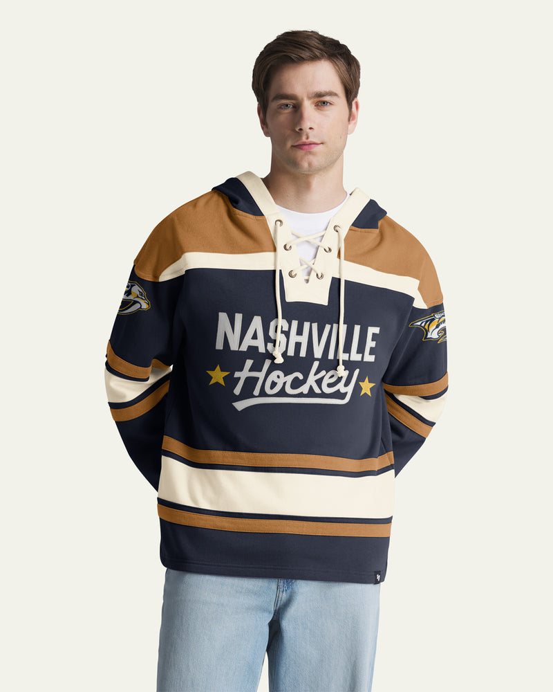 NASHVILLE PREDATORS BLOCK SCRIPT SUPERIOR '47 LACER HOOD