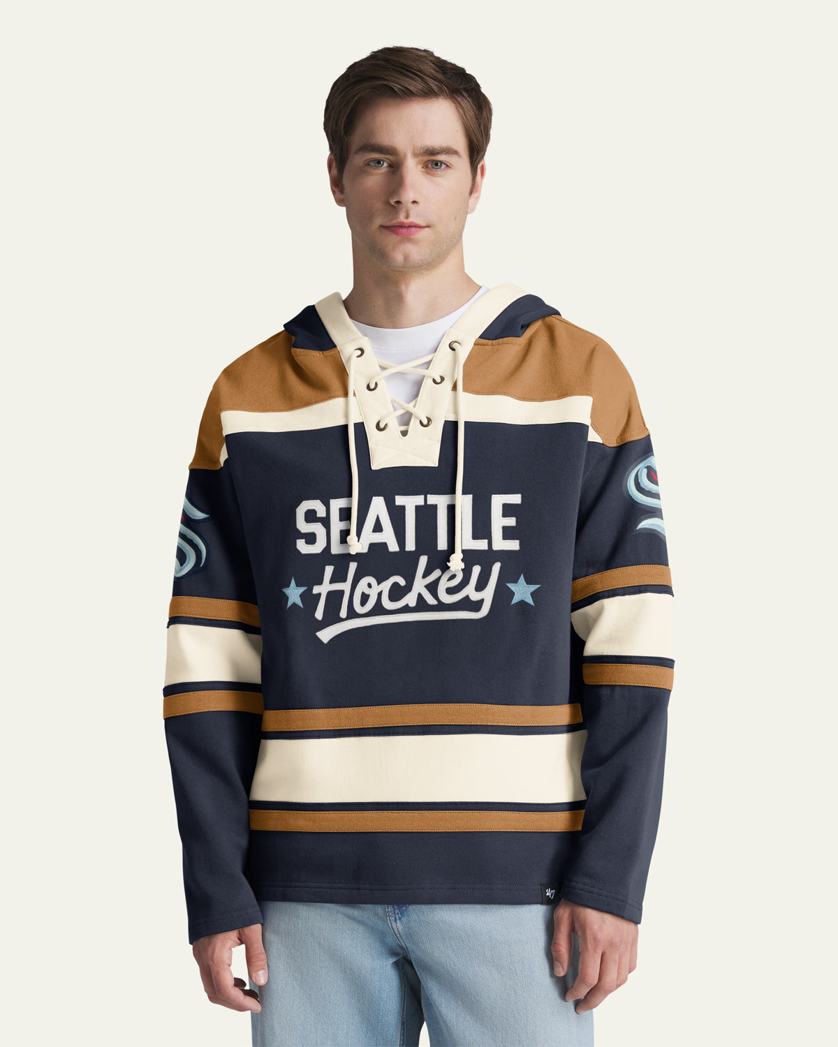 SEATTLE KRAKEN BLOCK SCRIPT SUPERIOR '47 LACER HOOD