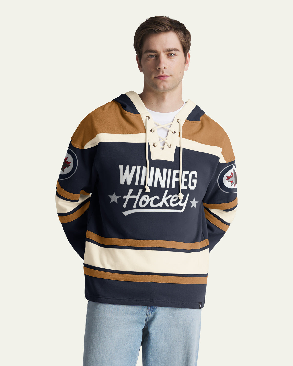 WINNIPEG JETS BLOCK SCRIPT SUPERIOR '47 LACER HOOD