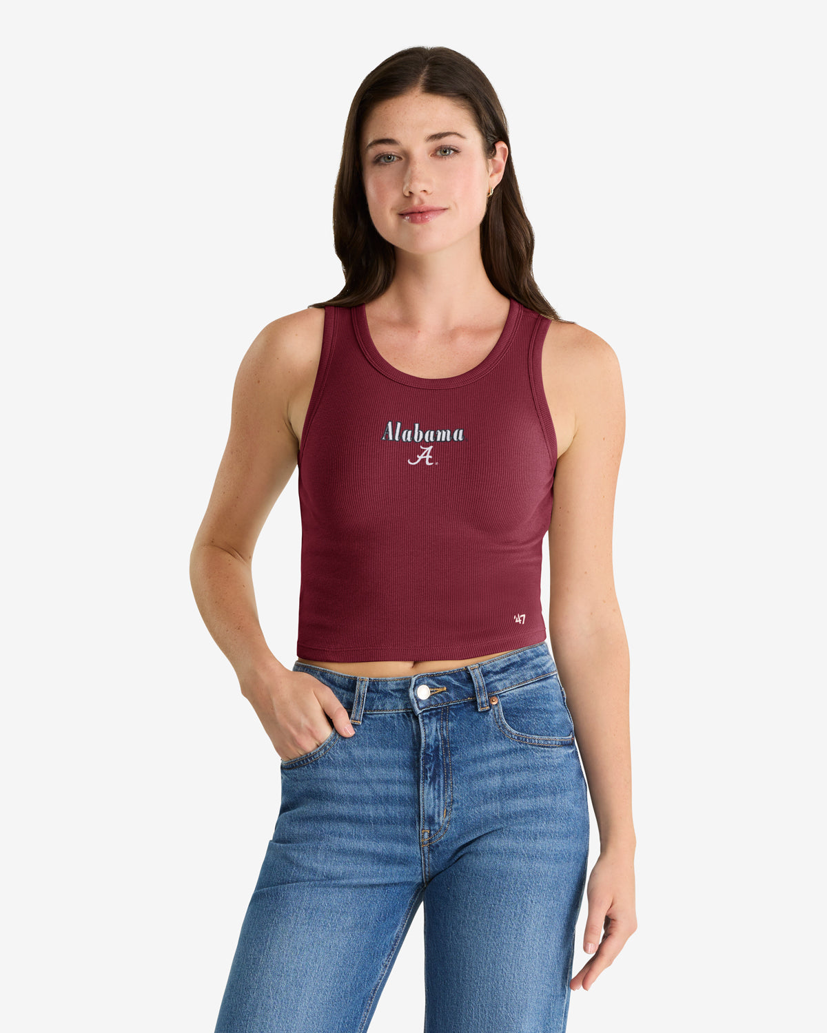 ALABAMA CRIMSON TIDE STRAIGHT CUT '47 BABY RIB TANK WOMENS