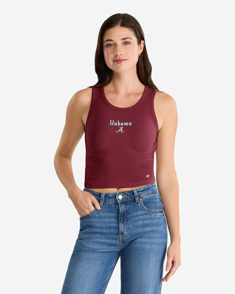 ALABAMA CRIMSON TIDE STRAIGHT CUT '47 BABY RIB TANK WOMENS
