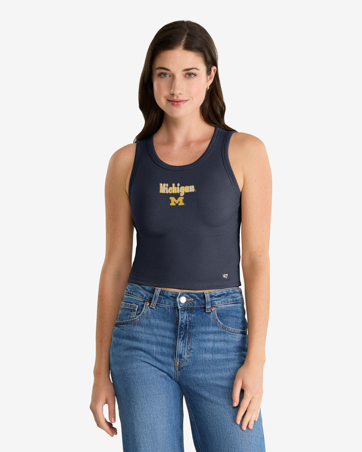 MICHIGAN WOLVERINES STRAIGHT CUT '47 BABY RIB TANK WOMENS