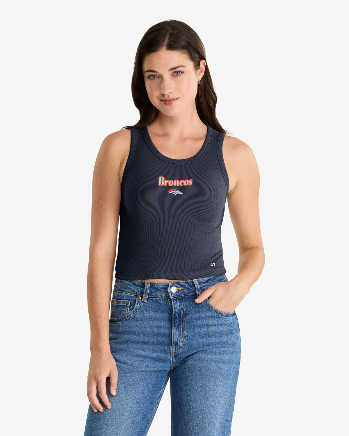DENVER BRONCOS STRAIGHT CUT '47 BABY RIB TANK WOMENS