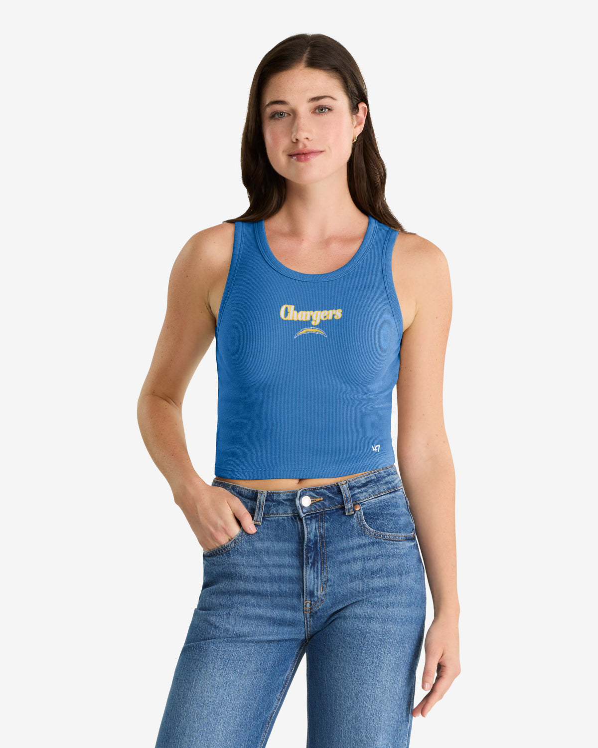 LOS ANGELES CHARGERS STRAIGHT CUT '47 BABY RIB TANK WOMENS
