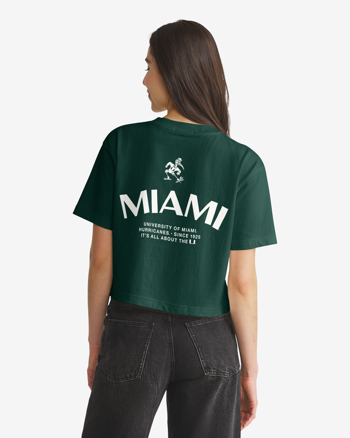MIAMI HURRICANES HADRIAN '47 FOUNDATION CROP TEE WOMENS