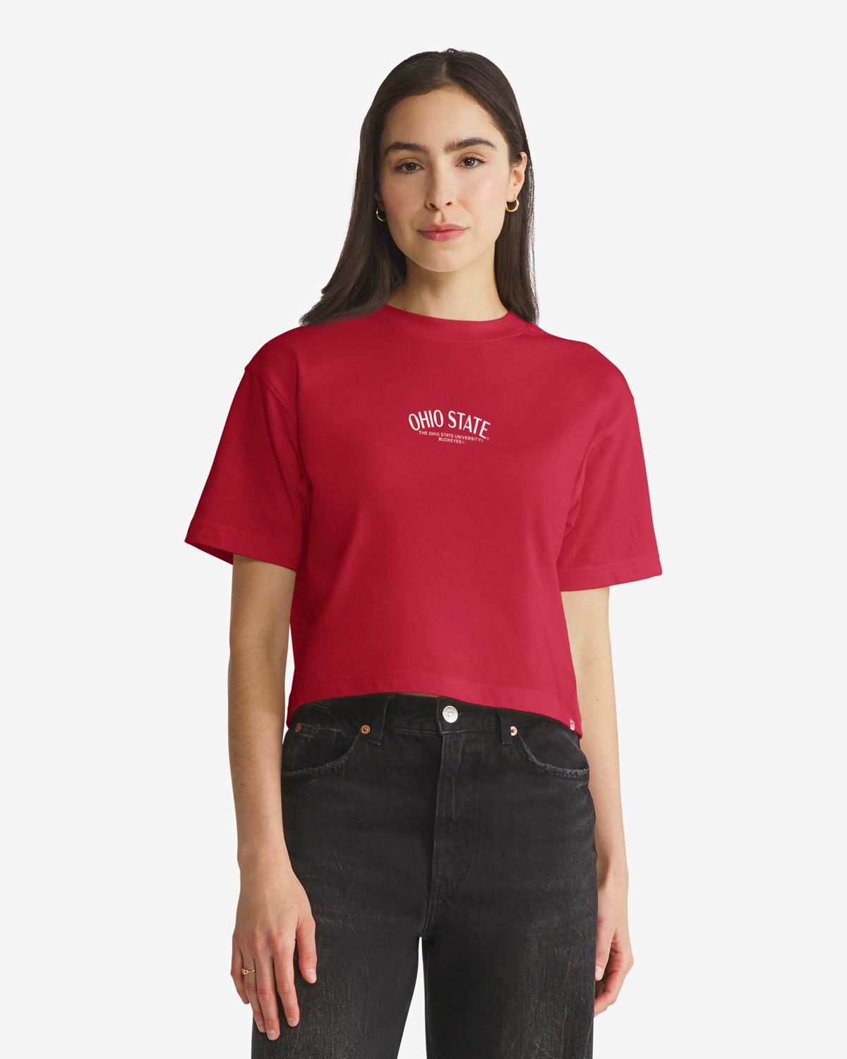 OHIO STATE BUCKEYES HADRIAN '47 FOUNDATION CROP TEE WOMENS