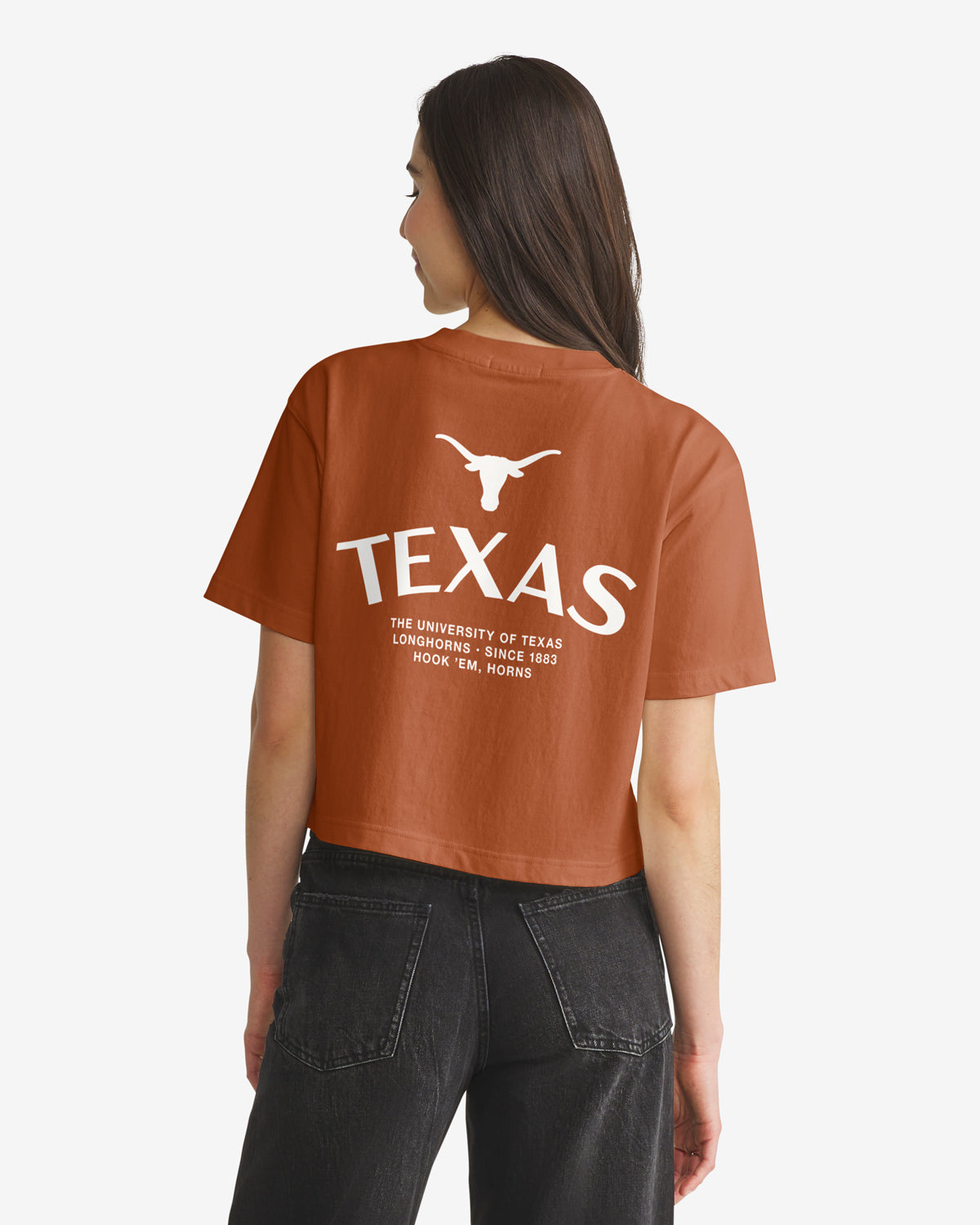 TEXAS LONGHORNS HADRIAN '47 FOUNDATION CROP TEE WOMENS