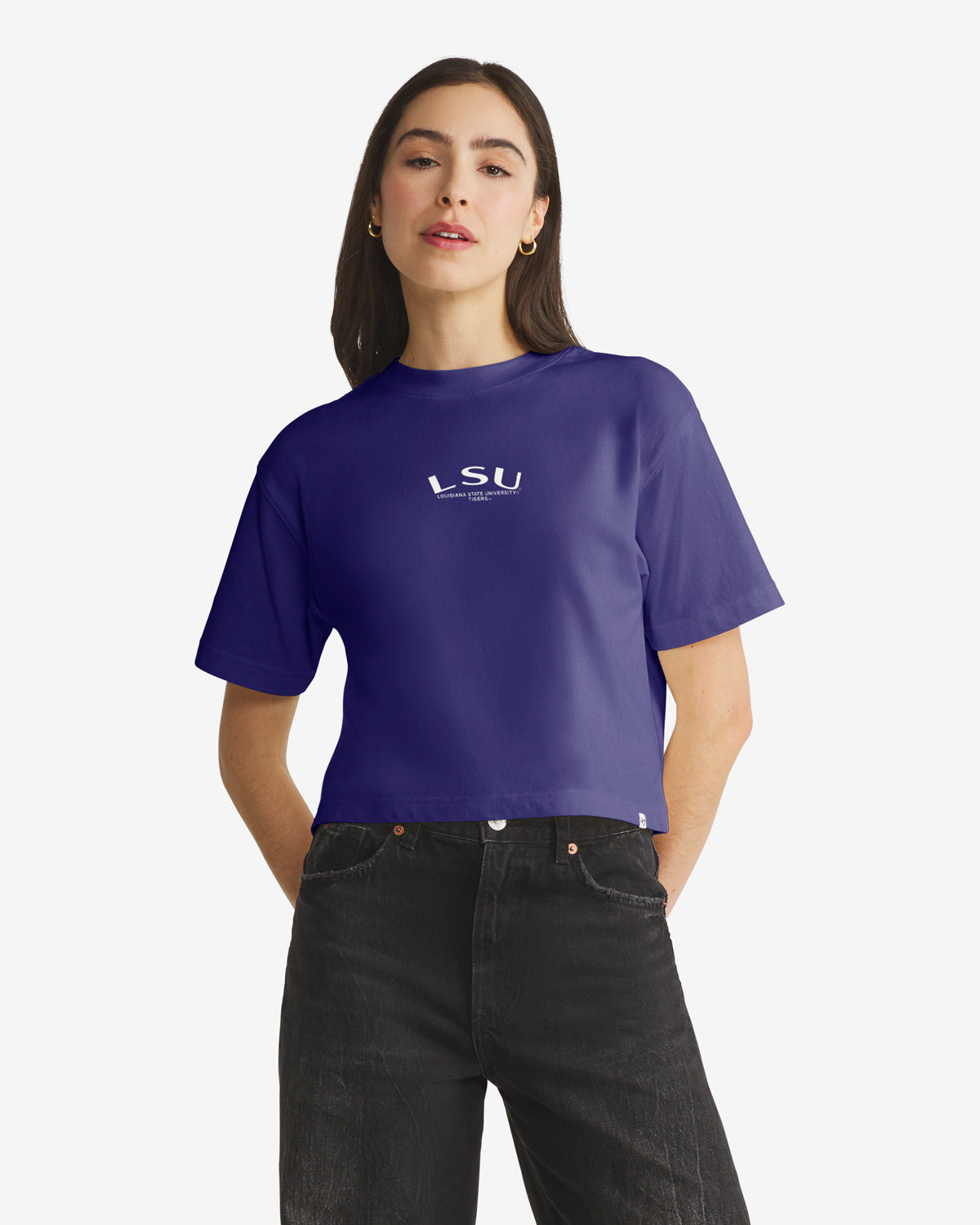 LOUISIANA STATE TIGERS LSU VINTAGE HADRIAN '47 FOUNDATION CROP TEE WOMENS