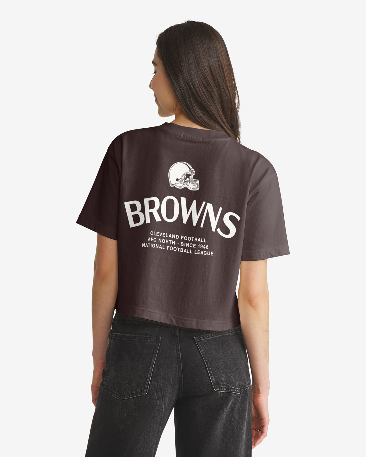 CLEVELAND BROWNS HADRIAN '47 FOUNDATION CROP TEE WOMENS
