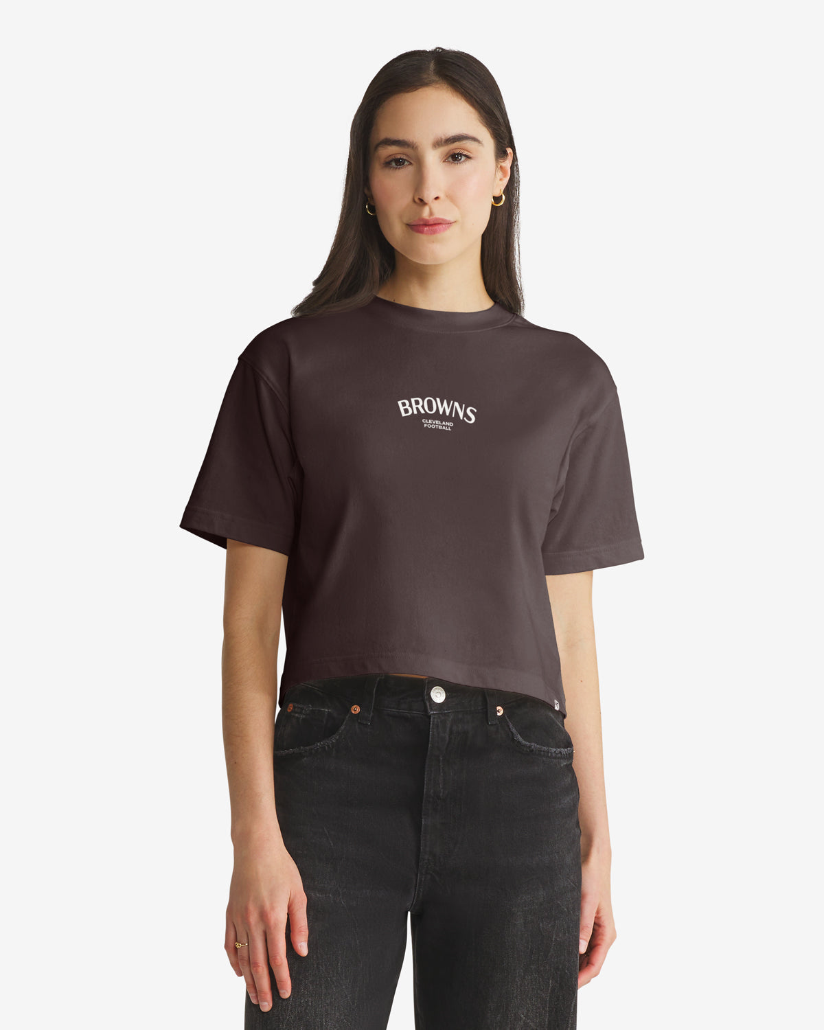 CLEVELAND BROWNS HADRIAN '47 FOUNDATION CROP TEE WOMENS