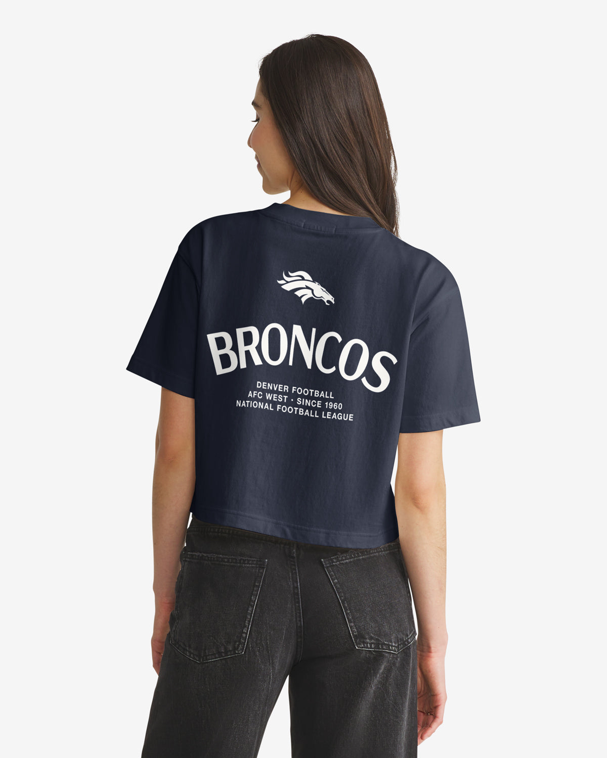 DENVER BRONCOS HADRIAN '47 FOUNDATION CROP TEE WOMENS