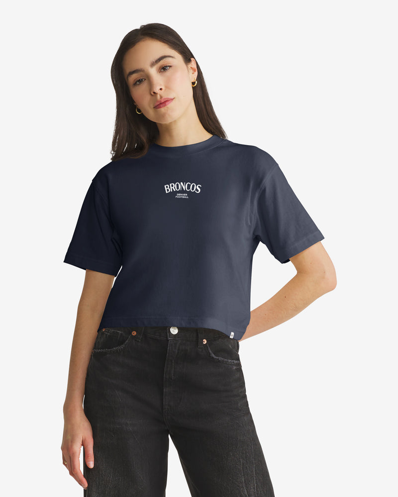 DENVER BRONCOS HADRIAN '47 FOUNDATION CROP TEE WOMENS