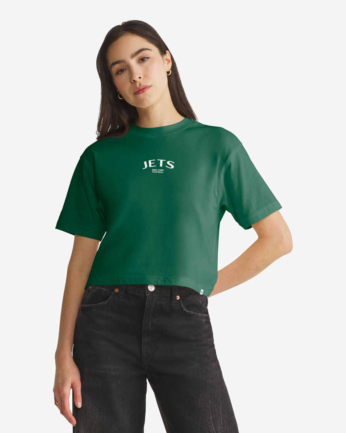 NEW YORK JETS HADRIAN '47 FOUNDATION CROP TEE WOMENS