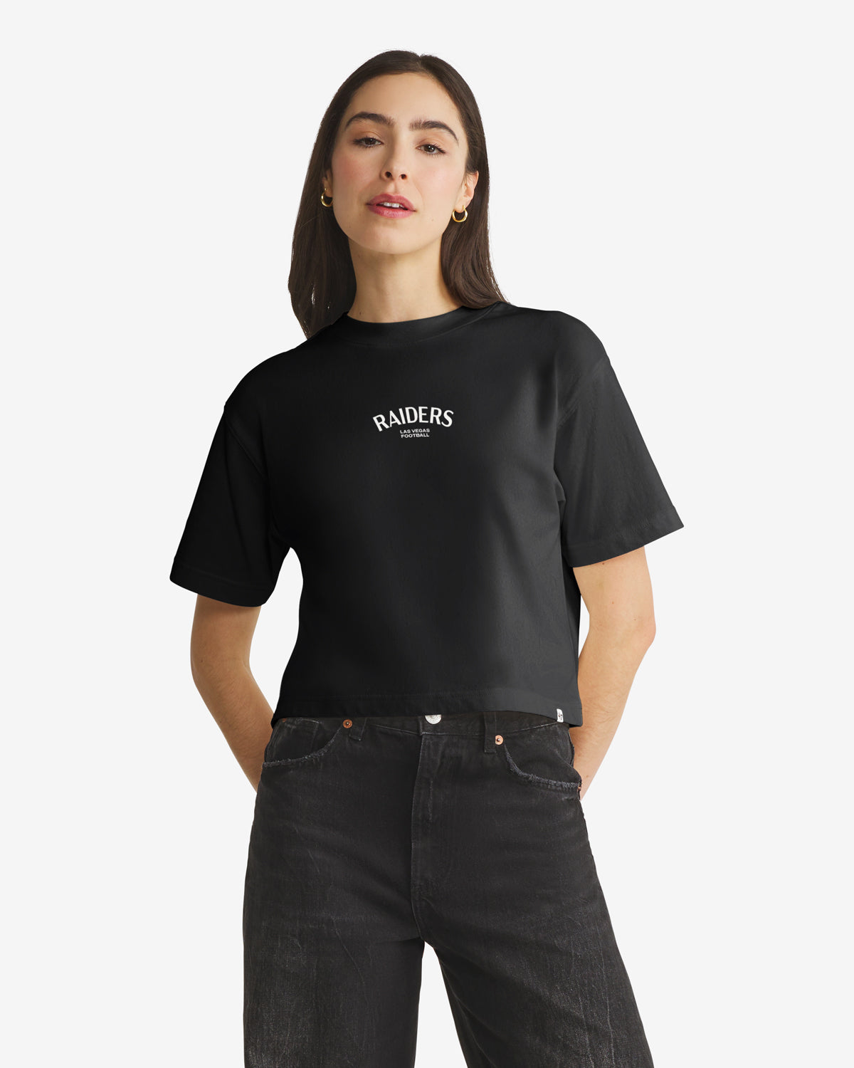 LAS VEGAS RAIDERS HADRIAN '47 FOUNDATION CROP TEE WOMENS