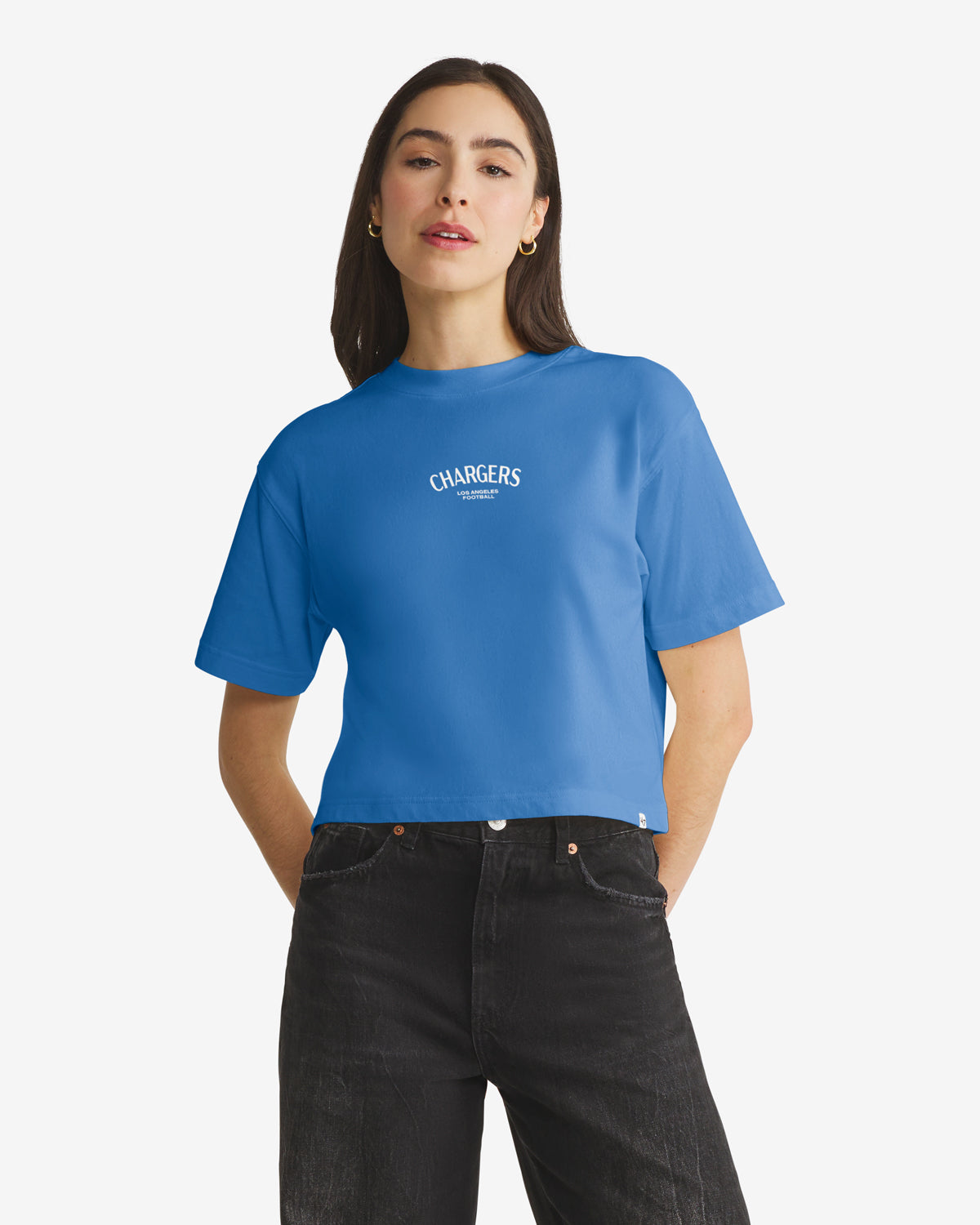 LOS ANGELES CHARGERS HADRIAN '47 FOUNDATION CROP TEE WOMENS
