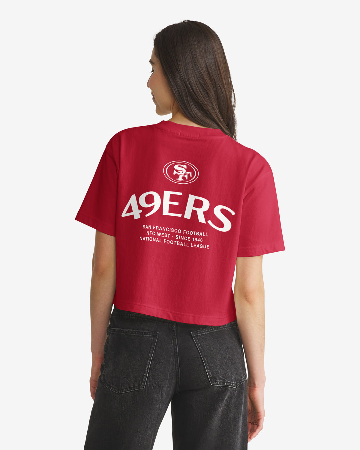 SAN FRANCISCO 49ERS HADRIAN '47 FOUNDATION CROP TEE WOMENS