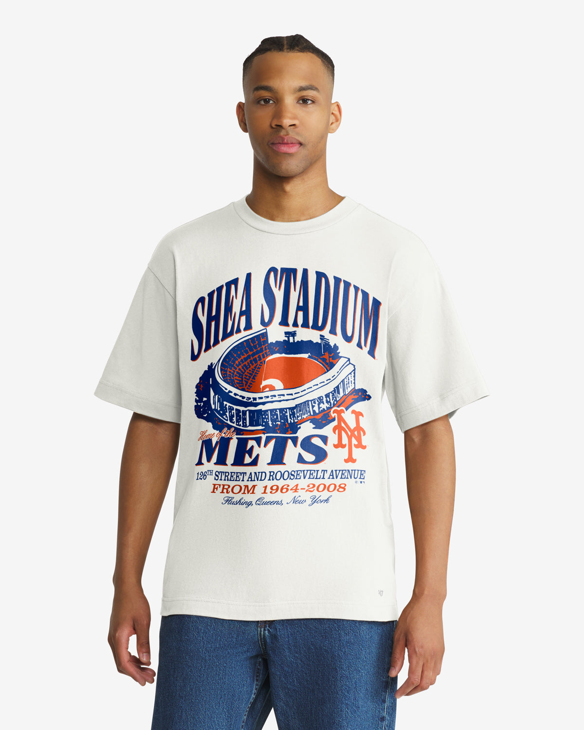 NEW YORK METS COOPERSTOWN BLEACHER '47 FOUNDATION TEE - White