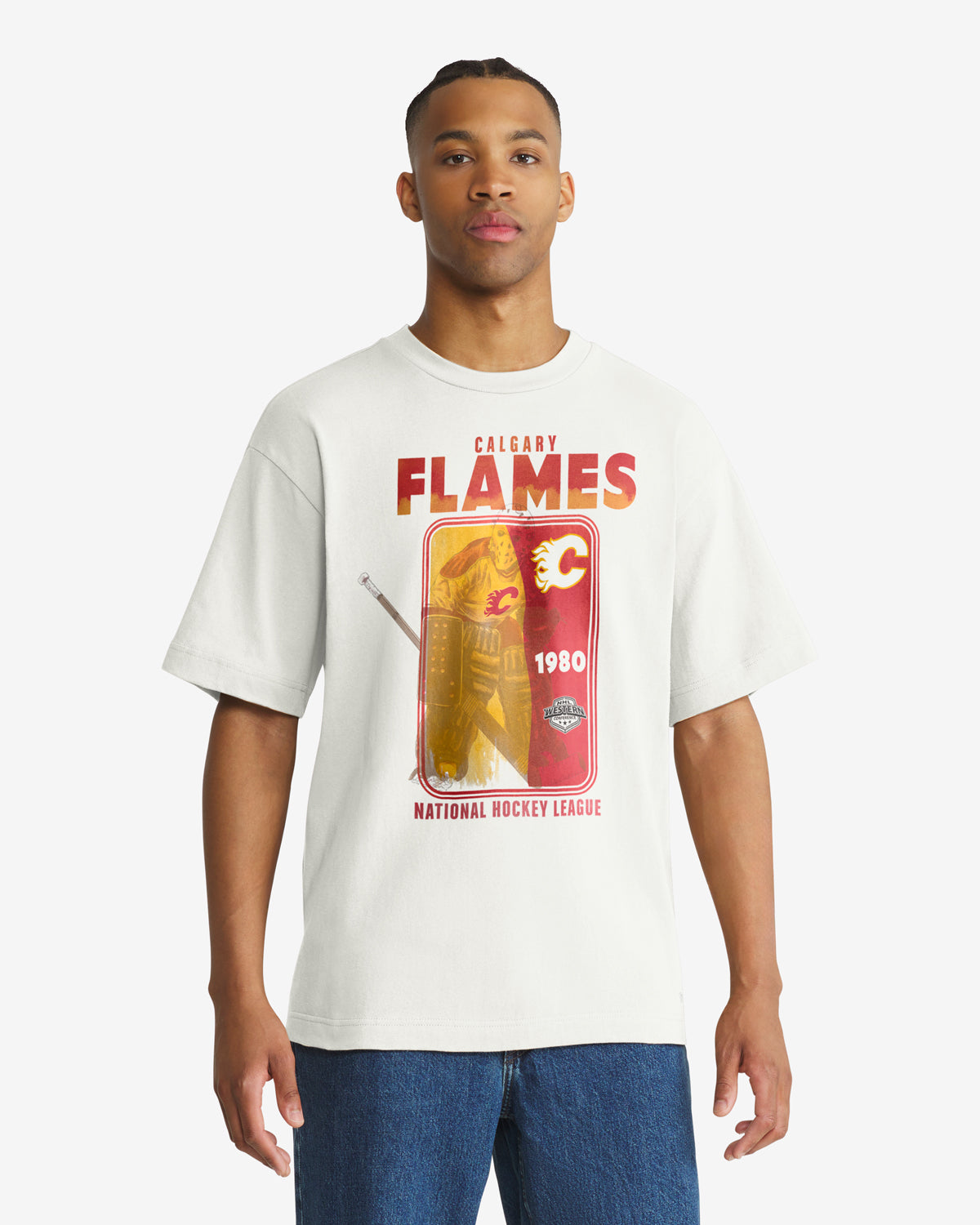 CALGARY FLAMES VINTAGE PLAYBRUSH '47 FOUNDATION TEE