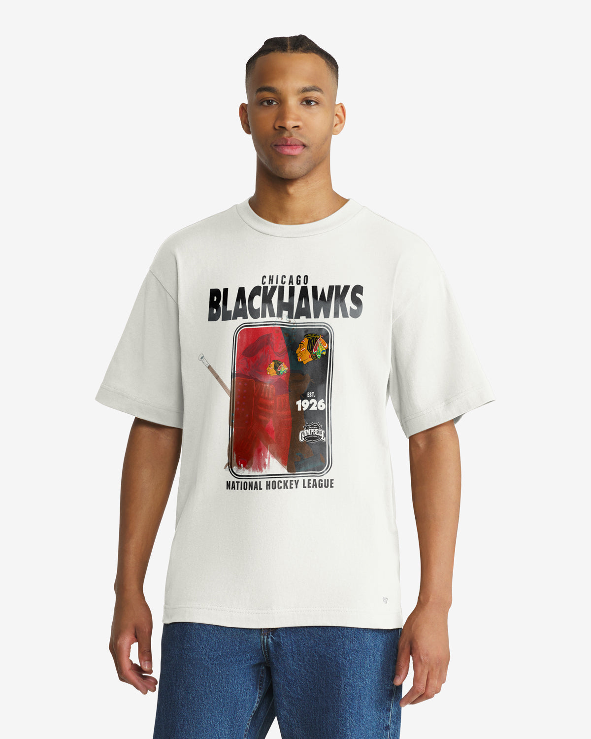 CHICAGO BLACKHAWKS VINTAGE PLAYBRUSH '47 FOUNDATION TEE