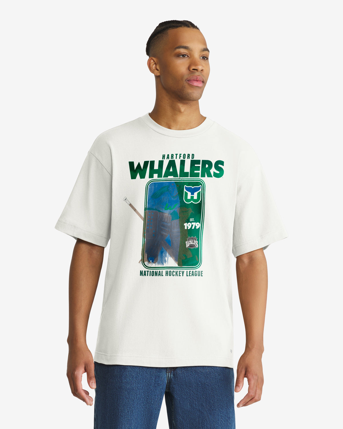 HARTFORD WHALERS VINTAGE PLAYBRUSH '47 FOUNDATION TEE