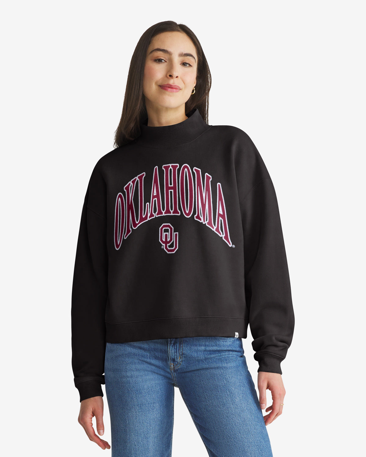 OKLAHOMA SOONERS VANTAGE '47 WOMEN'S MOCK NECK PULLOVER