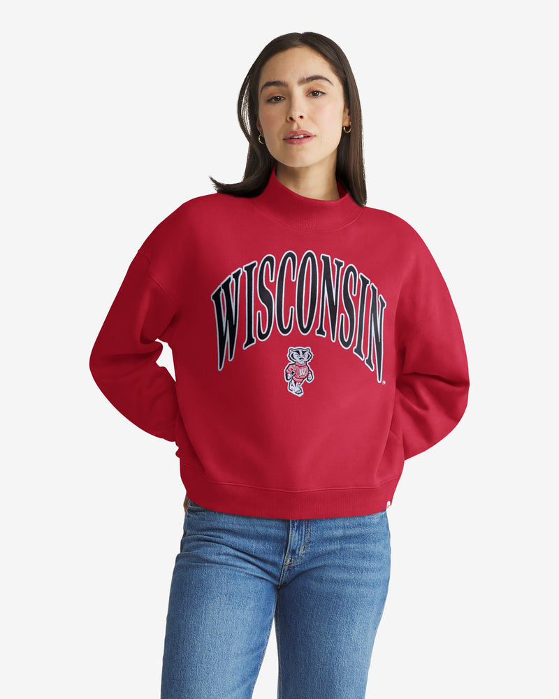 WISCONSIN BADGERS VANTAGE '47 WOMEN'S MOCK NECK PULLOVER