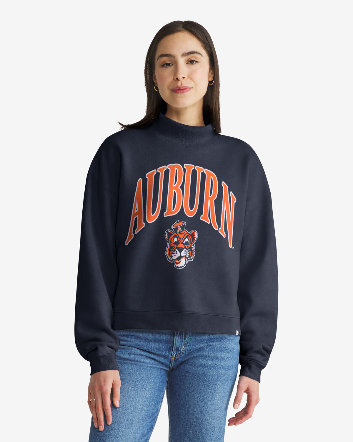 AUBURN TIGERS VINTAGE VANTAGE '47 WOMEN'S MOCK NECK PULLOVER