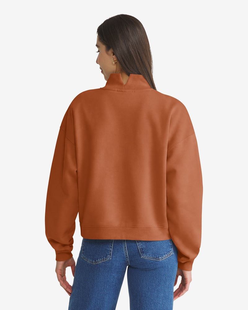 TEXAS LONGHORNS VINTAGE VANTAGE '47 WOMEN'S MOCK NECK PULLOVER