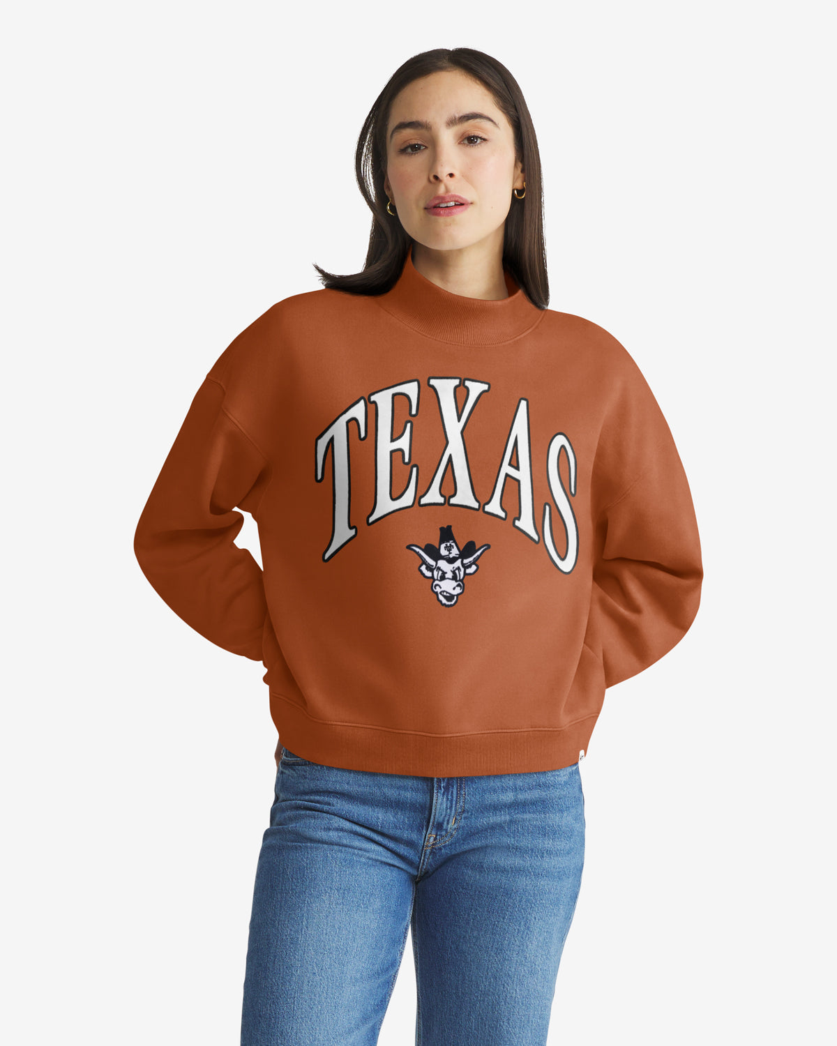 TEXAS LONGHORNS VINTAGE VANTAGE '47 WOMEN'S MOCK NECK PULLOVER