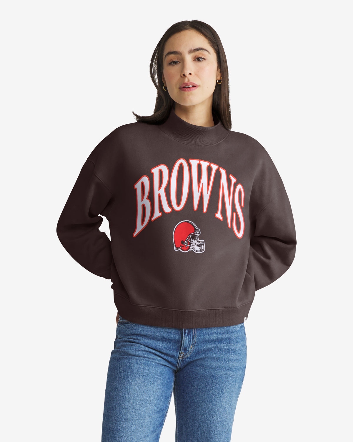 CLEVELAND BROWNS VANTAGE '47 WOMEN'S MOCK NECK PULLOVER