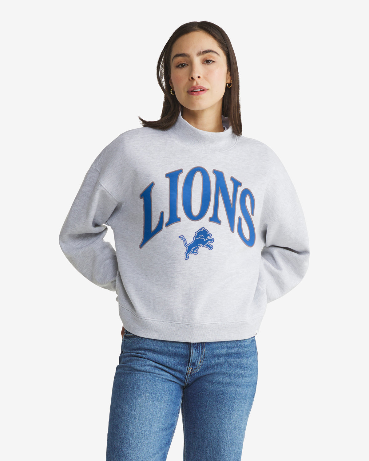 Detroit Lions Vantage '47 Mock Neck Pullover Womens