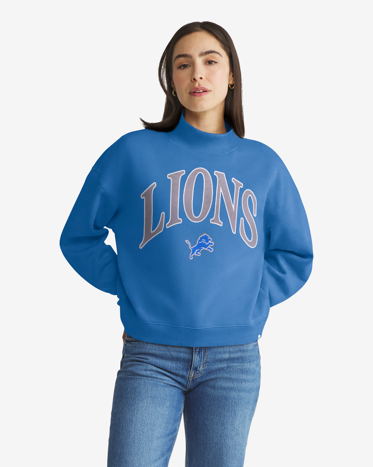 DETROIT LIONS VANTAGE '47 WOMEN'S MOCK NECK PULLOVER