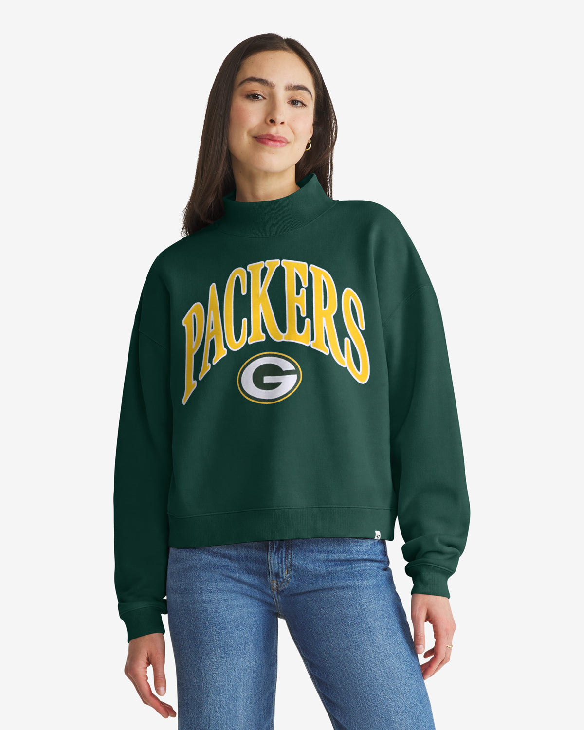 GREEN BAY PACKERS VANTAGE '47 WOMEN'S MOCK NECK PULLOVER