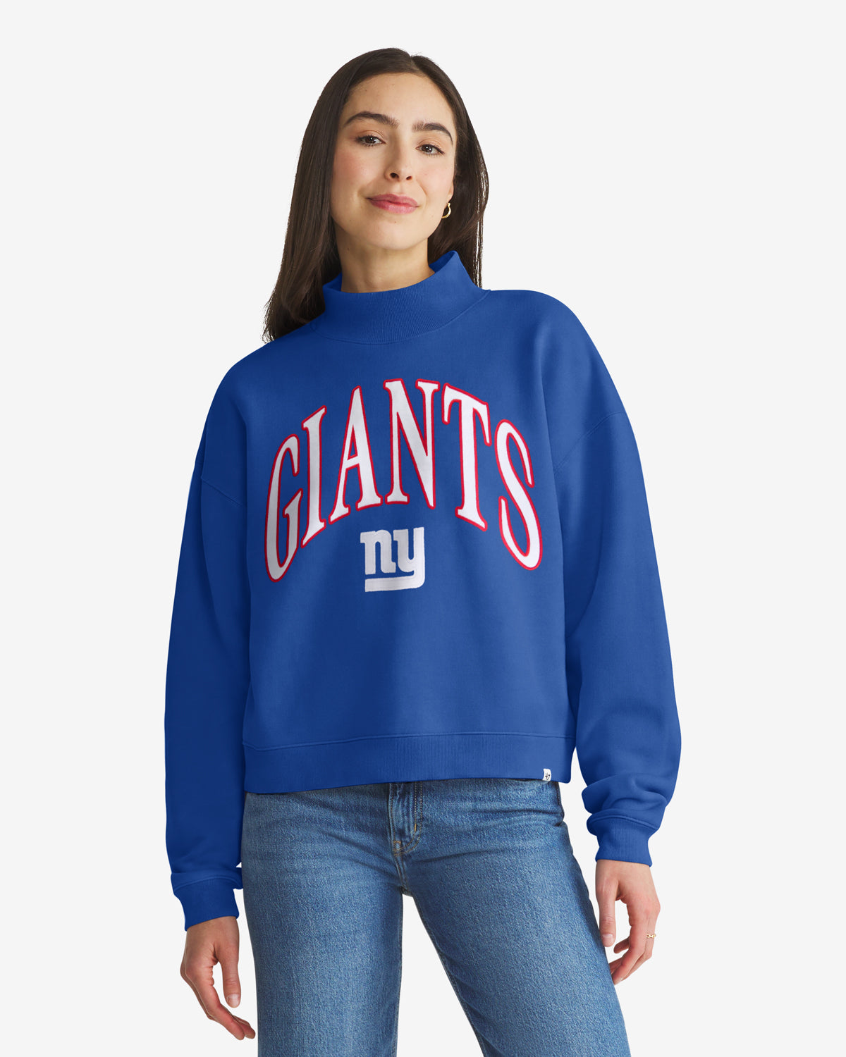 NEW YORK GIANTS VANTAGE '47 WOMEN'S MOCK NECK PULLOVER