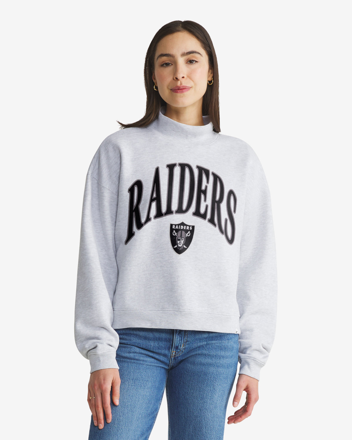 Las Vegas Raiders Vantage '47 Mock Neck Pullover Womens